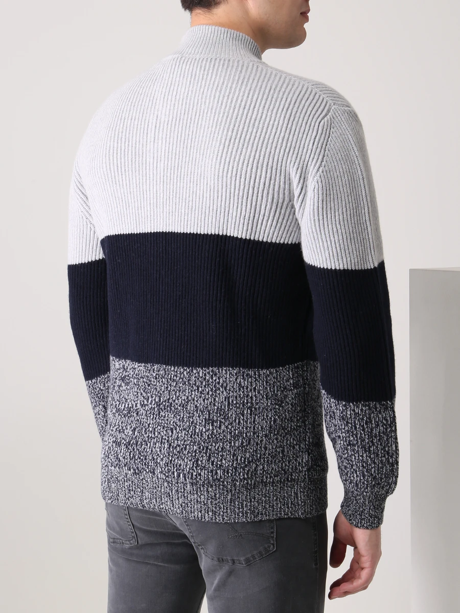 Кардиган из шерсти и кашемира LUIGI BORRELLI 08KN112FC/2 Серый  Фото 3