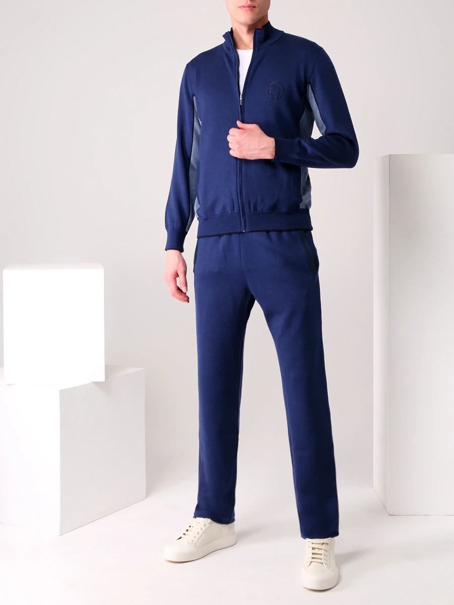 Костюм из шерсти и хлопка BERTOLO LUXURY MENSWEAR 902085/001964 5210 б/902086/001964 5210 б Синий  Фото 2