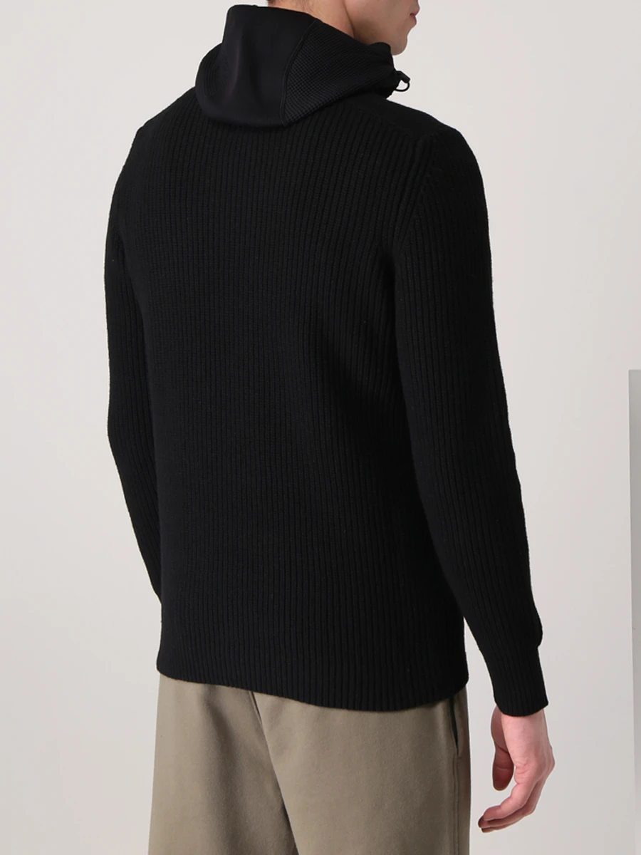 

Свитер шерстяной с капюшоном, Черный, 11CMKN104A-004306C/999