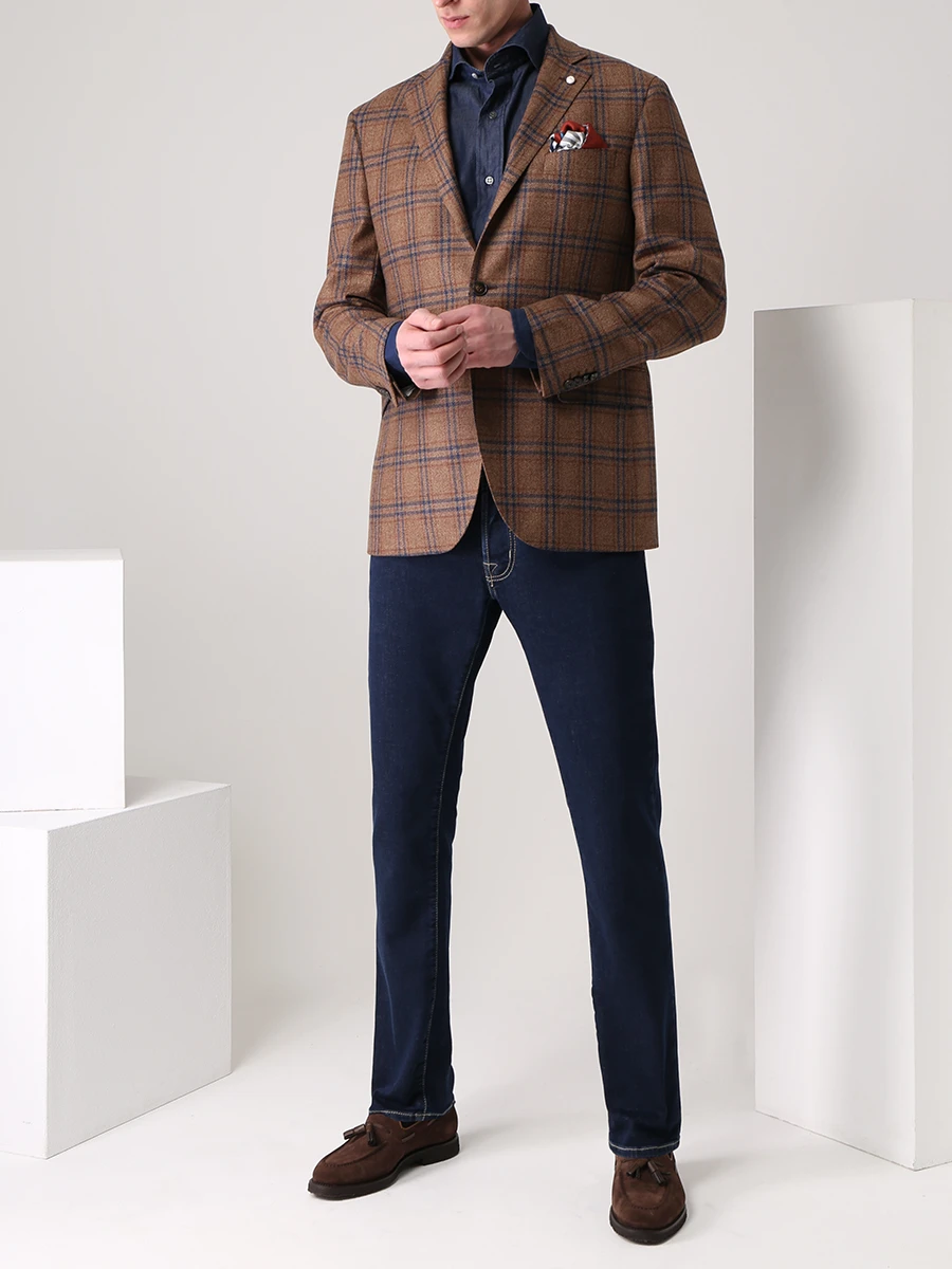 Рубашка Regular Fit хлопковая JACOB COHEN UC001 01 T174A 006D Синий  Фото 2