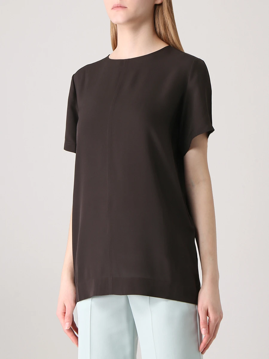 

Блуза шелковая, Коричневый, JF005585 1207