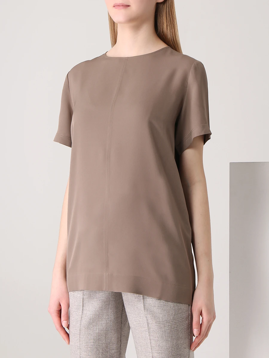 

Блуза шелковая, Бежевый, JF005585 0102