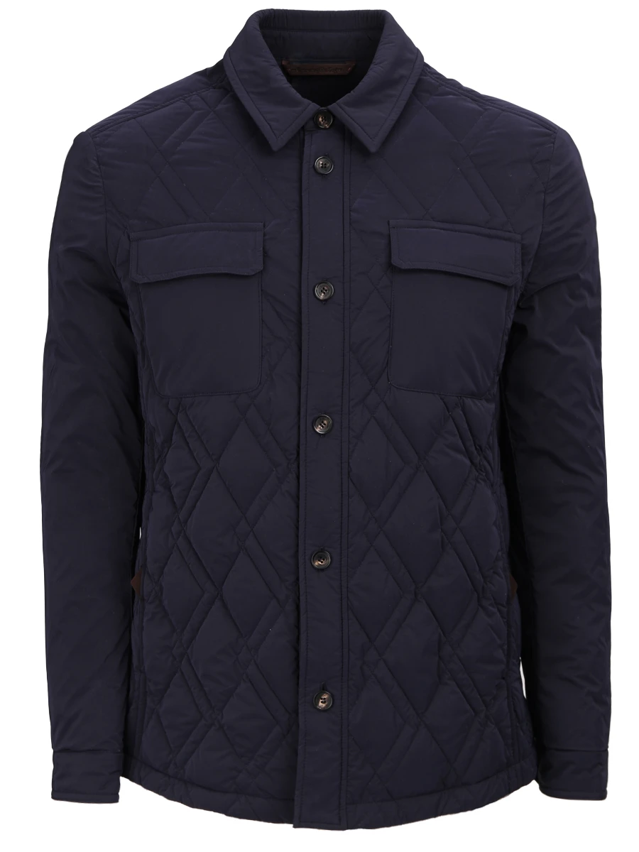 Стеганая куртка ZEGNA URT31 R107B 531R Синий 