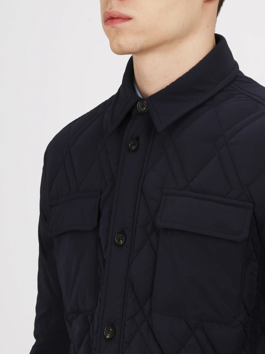 Стеганая куртка ZEGNA URT31 R107B 531R Синий  Фото 4