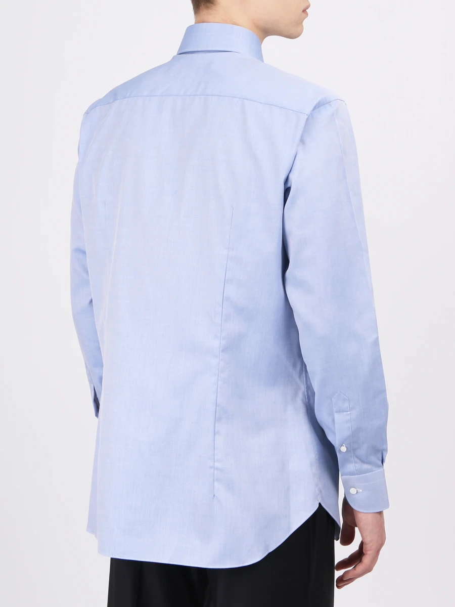 Хлопковая рубашка ZEGNA 401082 9MS0PA Голубой  Фото 3