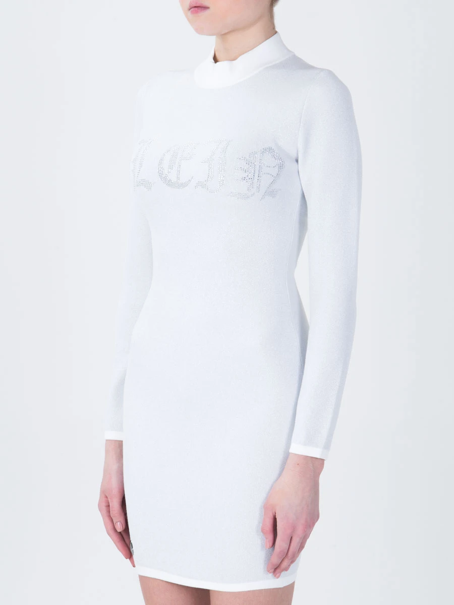 Трикотажное платье Gothic PHILIPP PLEIN A18С WKG0189 Белый  Фото 4