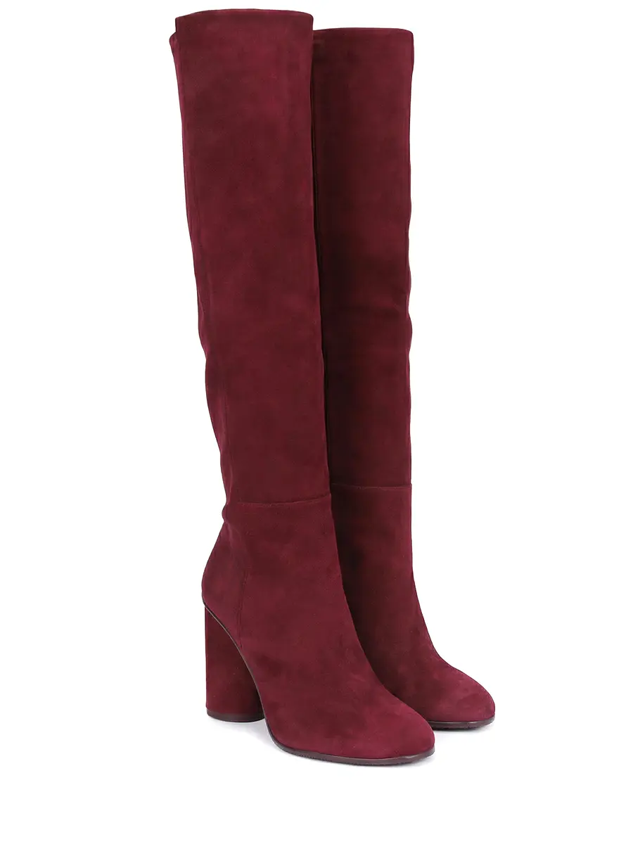 Сапоги замшевые STUART WEITZMAN YL82933 Бордовый  Фото 2