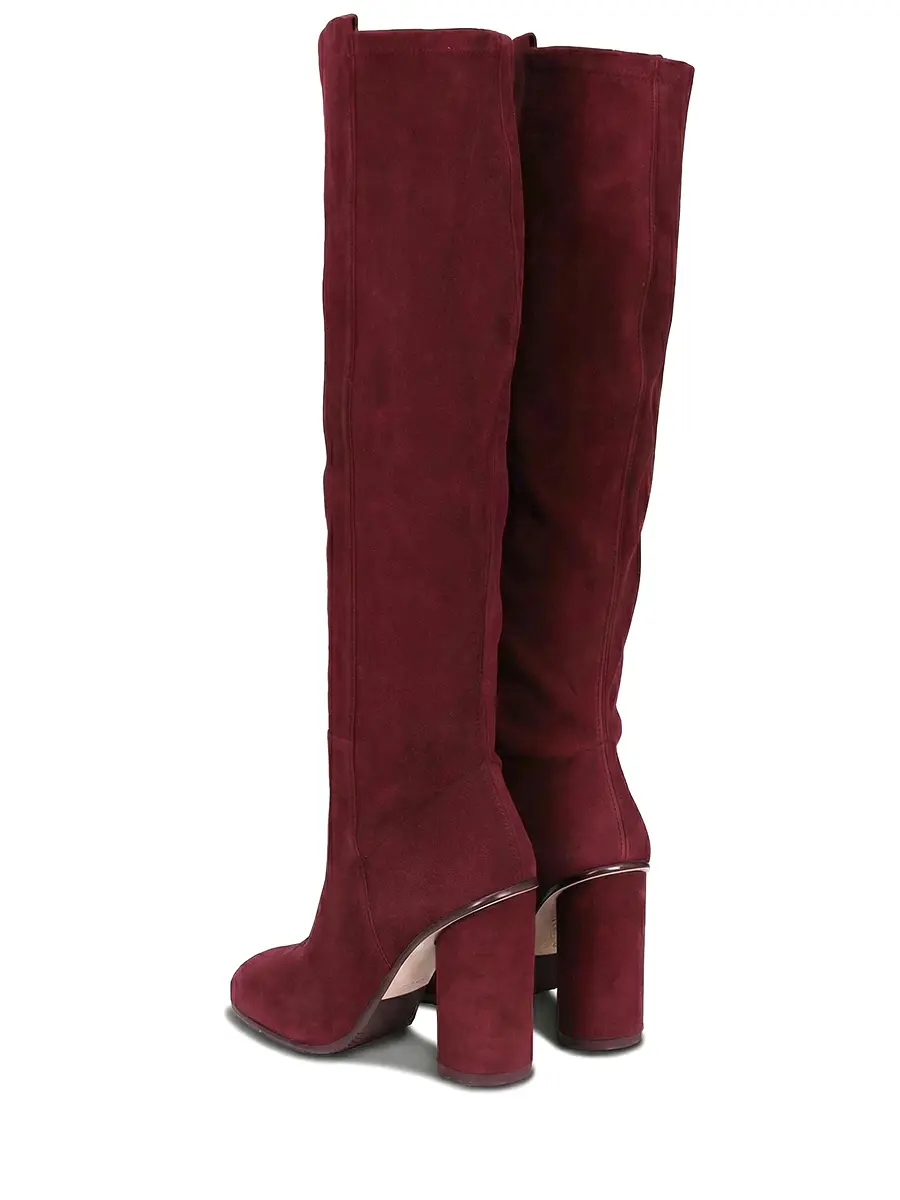 Сапоги замшевые STUART WEITZMAN YL82933 Бордовый  Фото 4