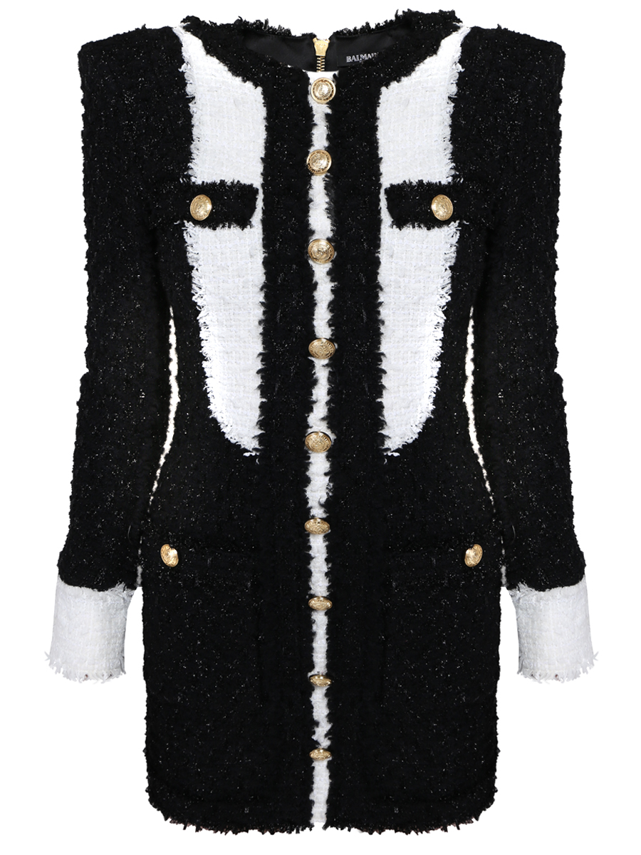 Твидовое платье-мини BALMAIN