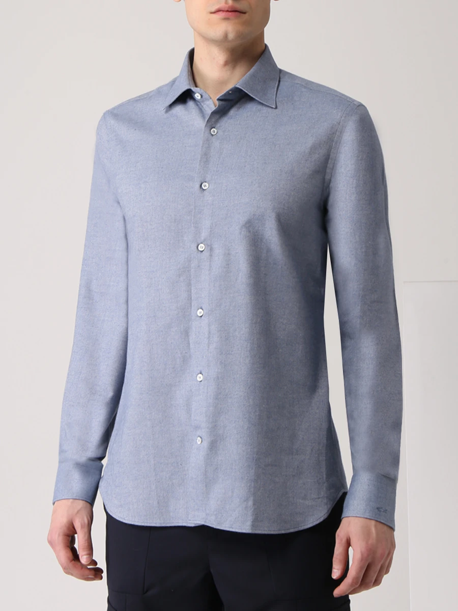 

Рубашка Regular Fit из хлопка и кашемира, Голубой, 11313090/130