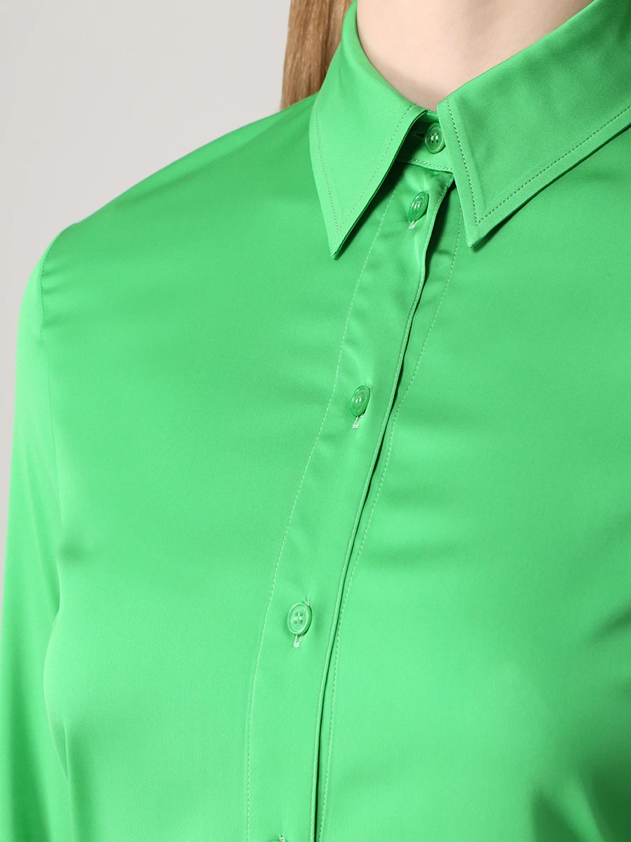 Блуза из вискозы STELLA MCCARTNEY 603775SSA34 3703, размер 42, цвет зеленый - фото 5