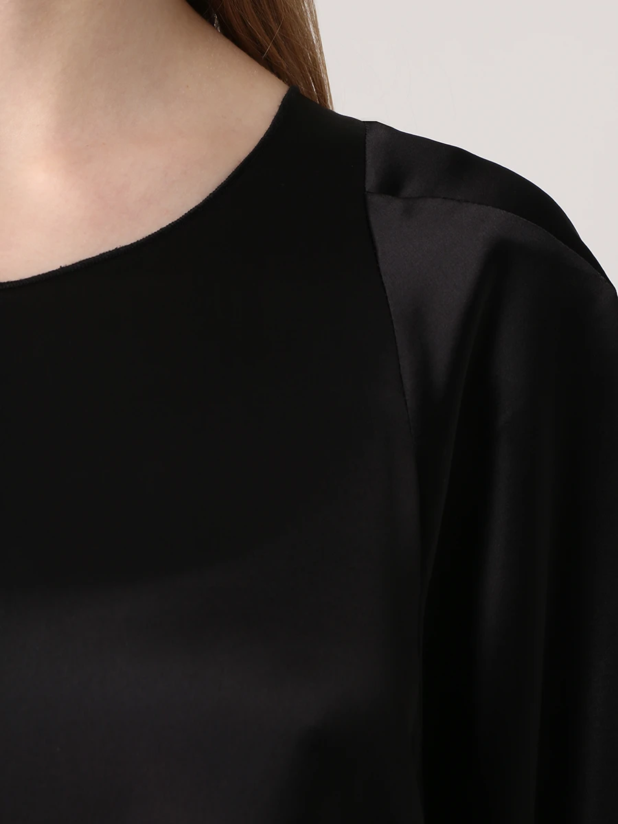 Блуза атласная BY MALENE BIRGER Q70365001 050, размер 48, цвет черный - фото 5