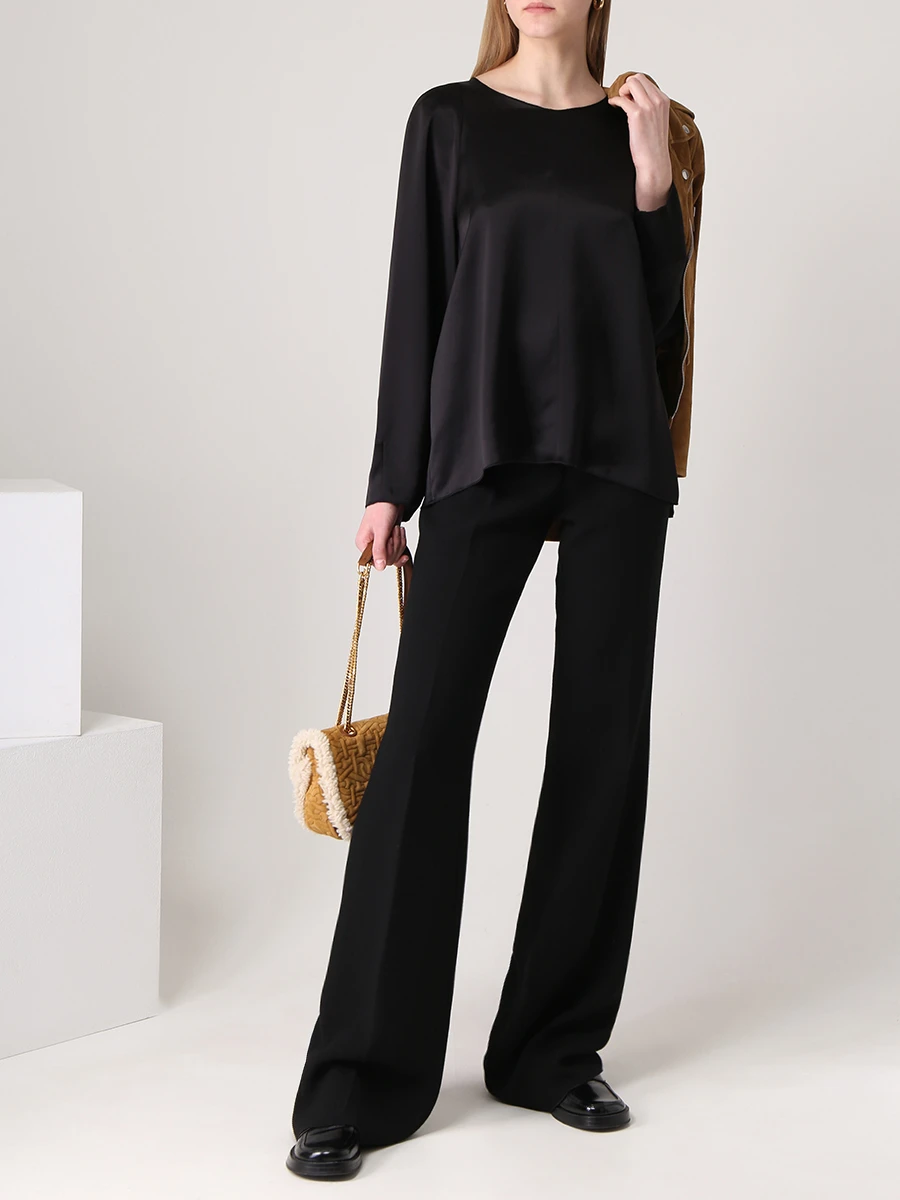 Блуза атласная BY MALENE BIRGER Q70365001 050, размер 48, цвет черный - фото 2