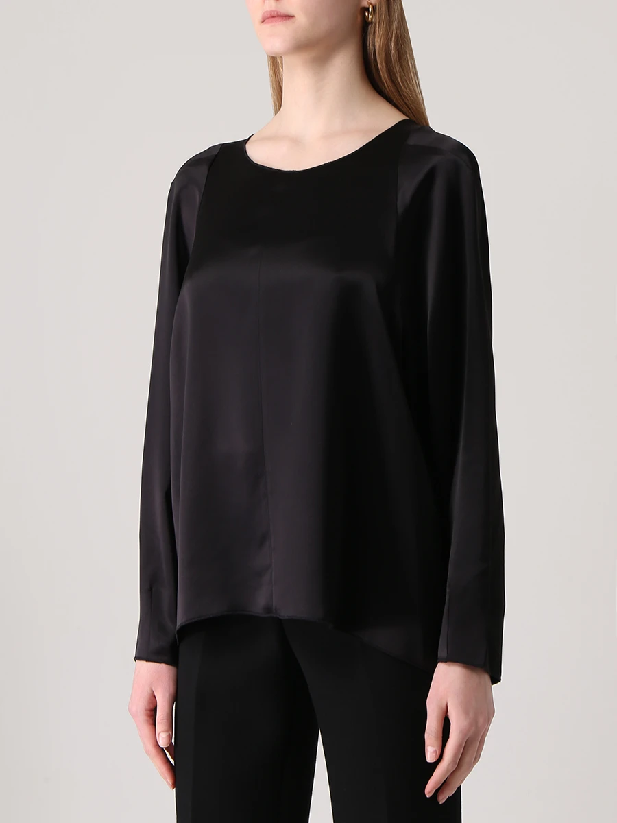 Блуза атласная BY MALENE BIRGER Q70365001 050, размер 48, цвет черный - фото 4