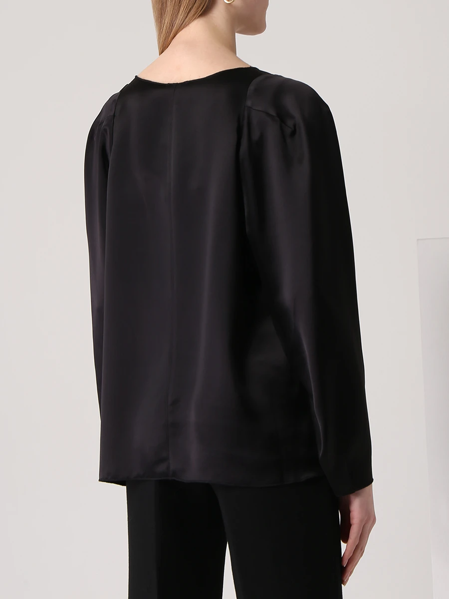 Блуза атласная BY MALENE BIRGER Q70365001 050, размер 48, цвет черный - фото 3