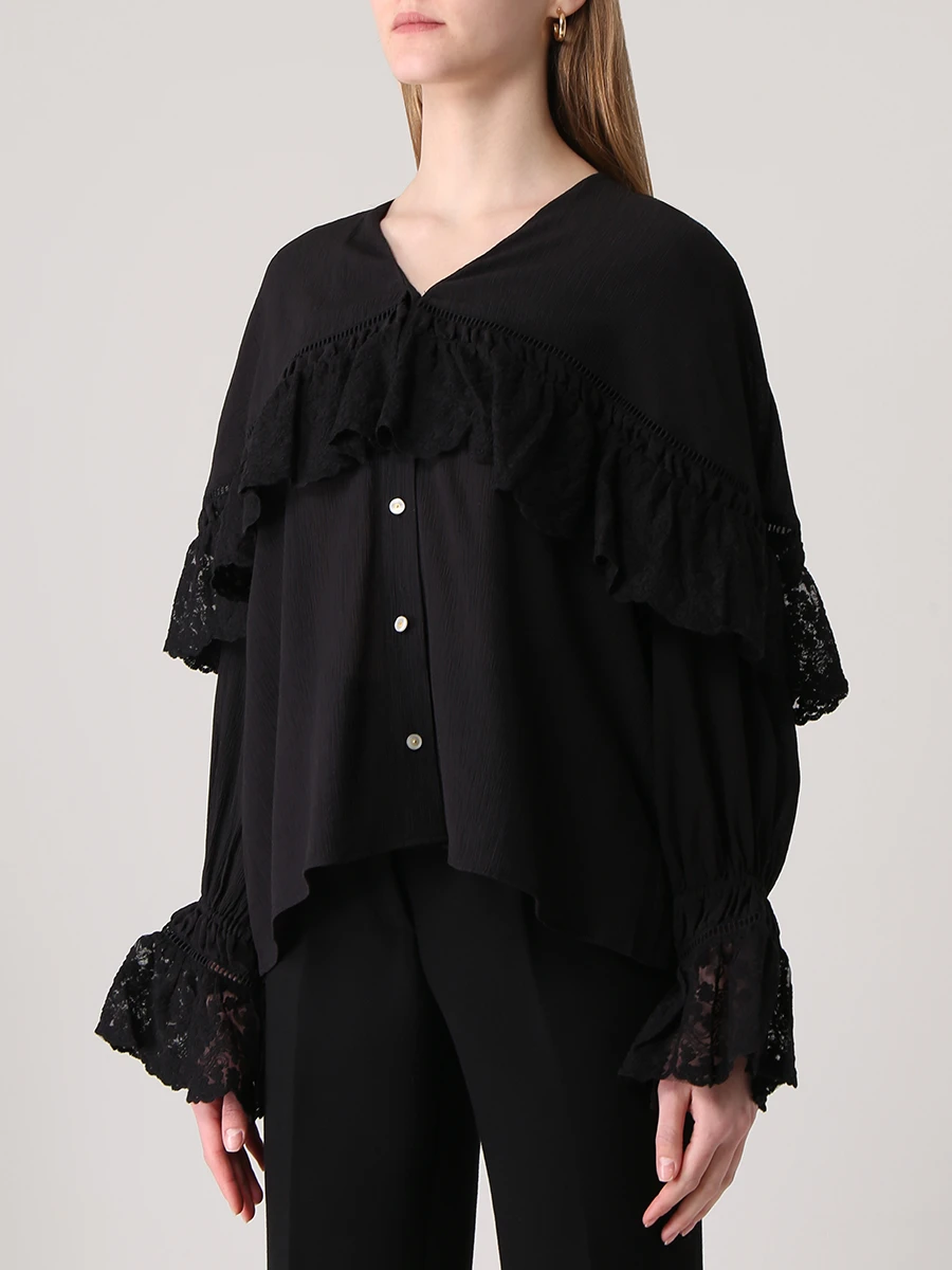 Блуза из вискозы BY MALENE BIRGER Q70401003 050, размер 44, цвет черный - фото 4