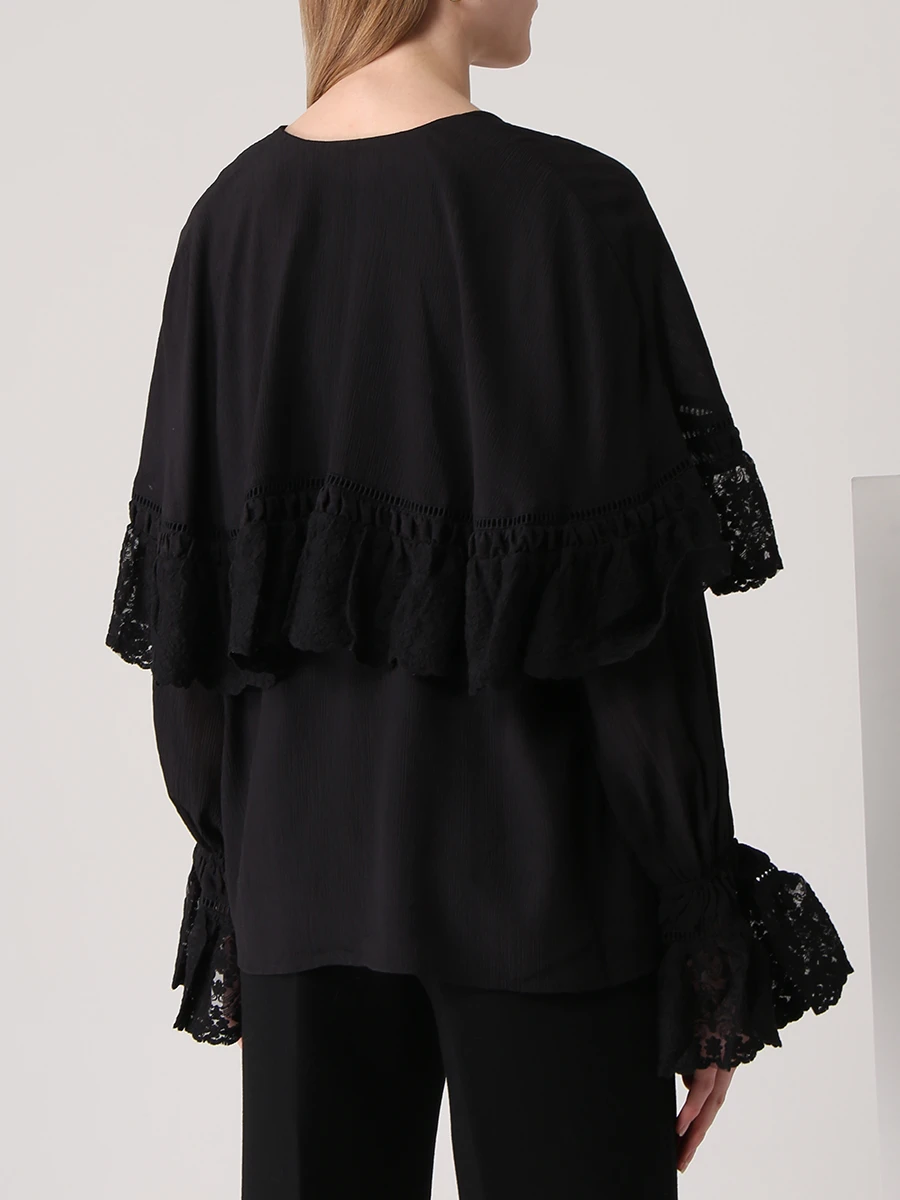 Блуза из вискозы BY MALENE BIRGER Q70401003 050, размер 44, цвет черный - фото 3