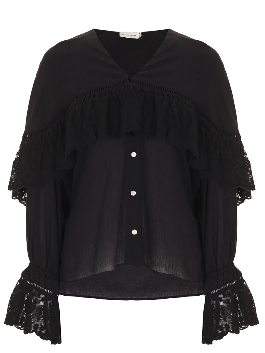 Блуза из вискозы BY MALENE BIRGER Q70401003 050, размер 44, цвет черный - фото 1