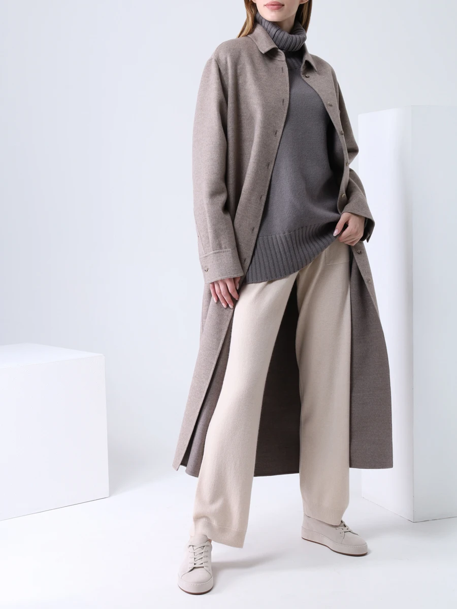 Пальто шерстяное MANZONI 24 21M309-DB1-Б Бежевый  Фото 2