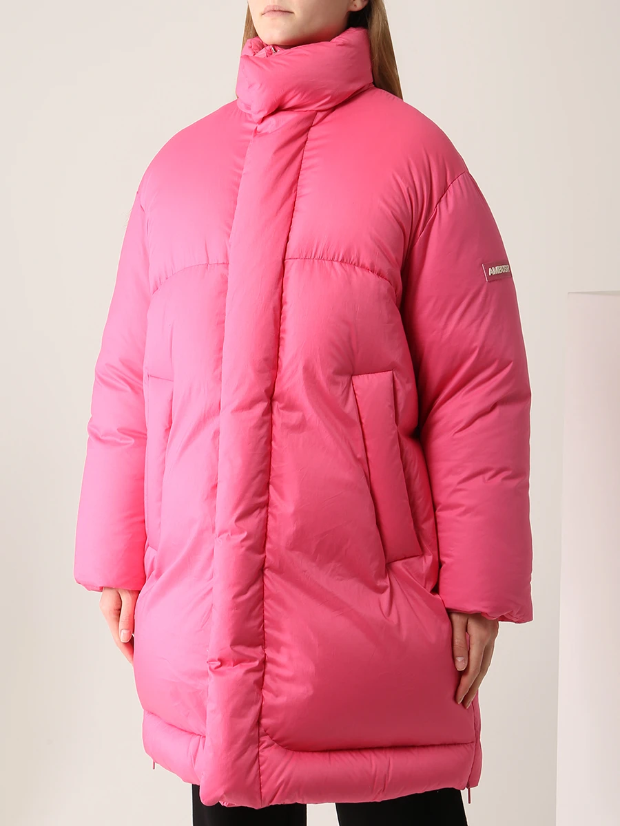 Пуховик удлиненный AMBUSH BWED004F21FAB0013030 Розовый  Фото 4