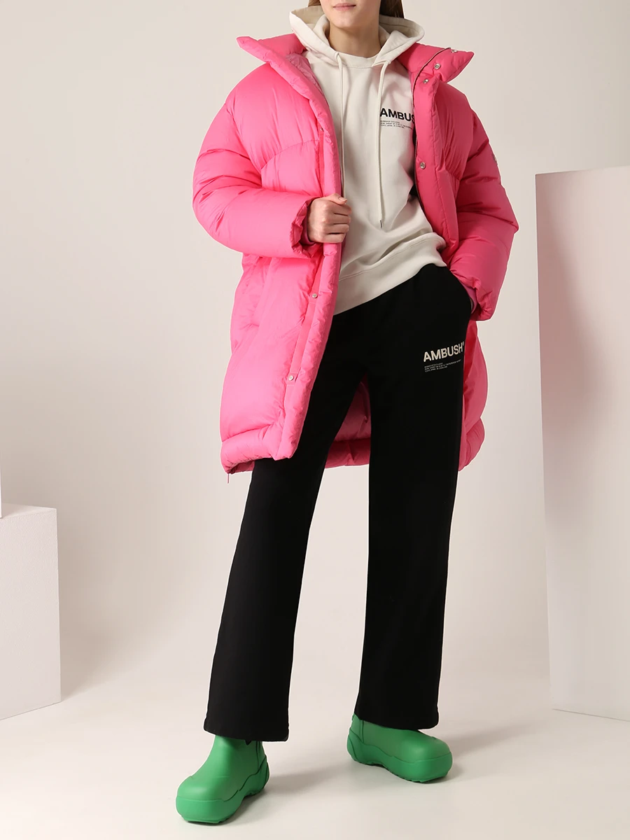 Пуховик удлиненный AMBUSH BWED004F21FAB0013030 Розовый  Фото 2