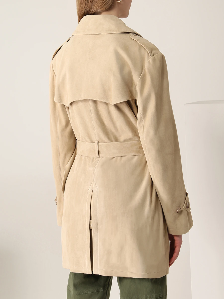 Плащ замшевый RALPH LAUREN 290853893001 Бежевый  Фото 3