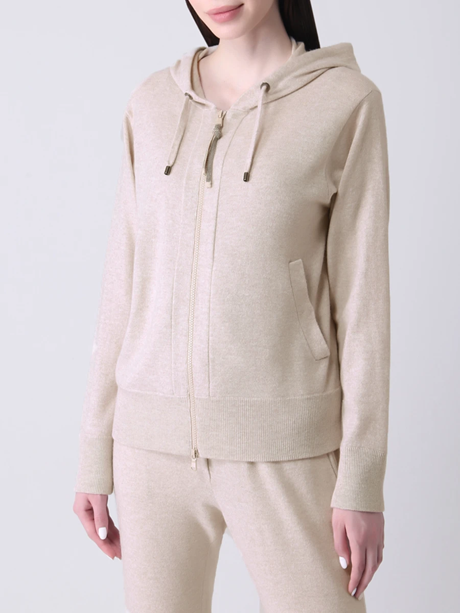Олимпийка кашемировая BRUNELLO CUCINELLI M12169106 С9276 Бежевый  Фото 4