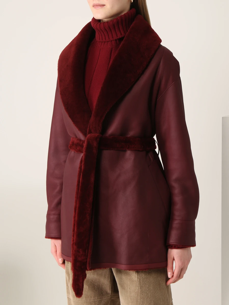 Дубленка двусторонняя Brennan LORO PIANA FAL7302 Q02N Бордовый  Фото 4