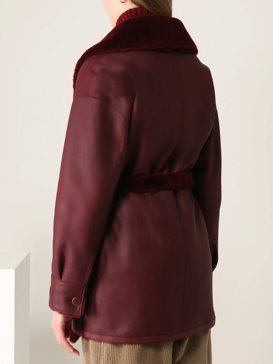 Дубленка двусторонняя Brennan LORO PIANA FAL7302 Q02N Бордовый  Фото 3