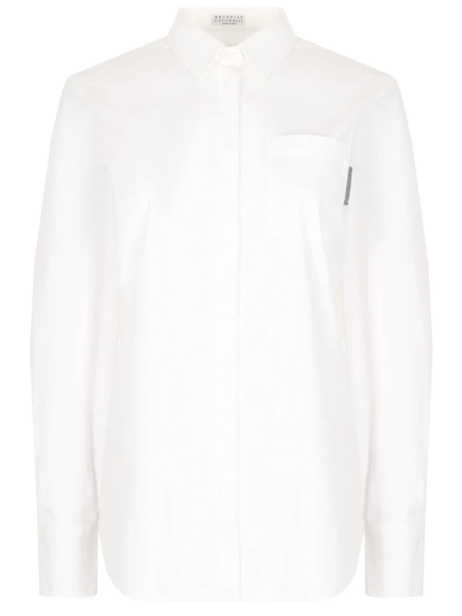 Рубашка хлопковая BRUNELLO CUCINELLI M0091MF106 C159, размер 46, цвет белый - фото 1