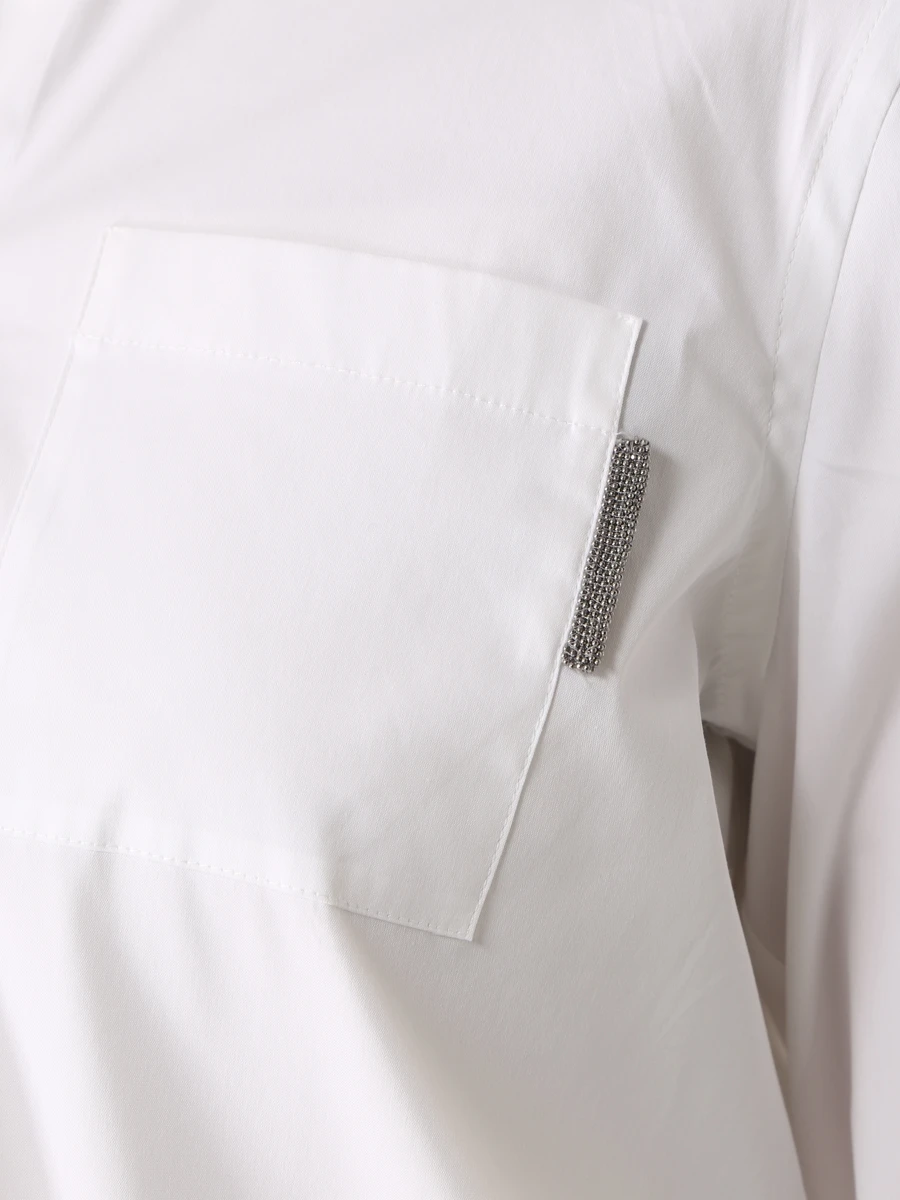 Рубашка хлопковая BRUNELLO CUCINELLI M0091MF106 C159, размер 46, цвет белый - фото 5