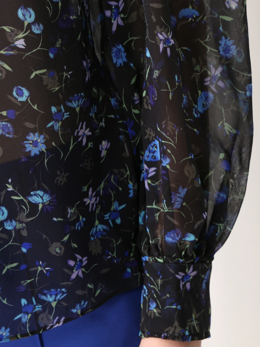 Блуза шелковая с принтом DOROTHEE SCHUMACHER 549701 084, размер 48, цвет цветочный принт - фото 5