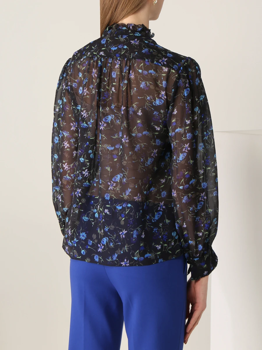 Блуза шелковая с принтом DOROTHEE SCHUMACHER 549701 084, размер 48, цвет цветочный принт - фото 3