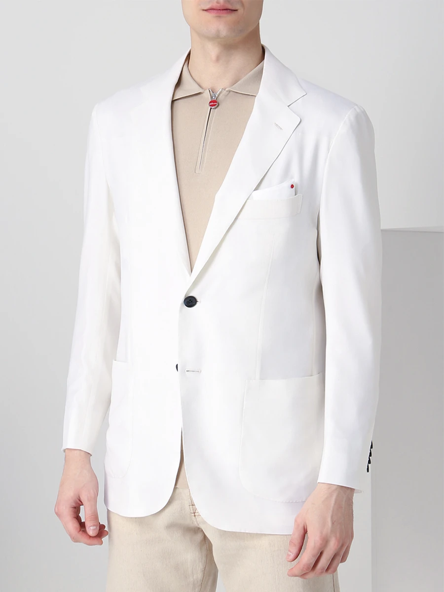 Пиджак кашемировый KITON UGK0602A09000 Белый  Фото 4