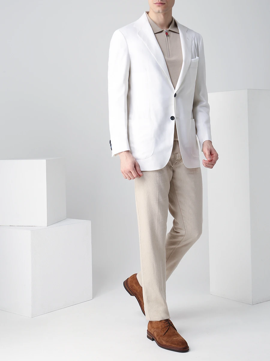 Пиджак кашемировый KITON UGK0602A09000 Белый  Фото 2