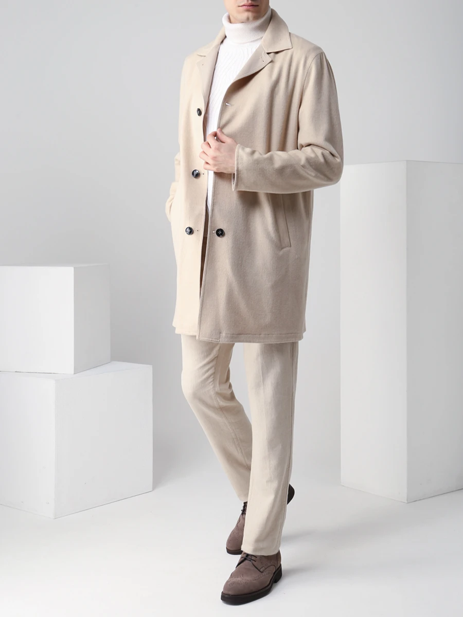 Пальто двустороннее KITON UW1084AV0807A11 Бежевый  Фото 2
