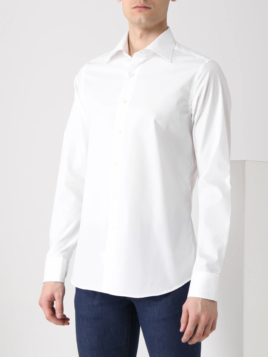 Рубашка Slim Fit хлопковая CANALI GR01598/001/NX05, размер 54, цвет белый GR01598/001/NX05 - фото 4