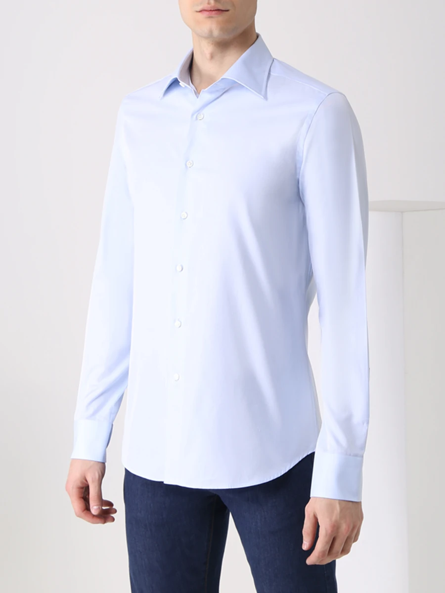 Рубашка Slim Fit хлопковая CANALI GA60135/41/X05, размер 52, цвет голубой GA60135/41/X05 - фото 4