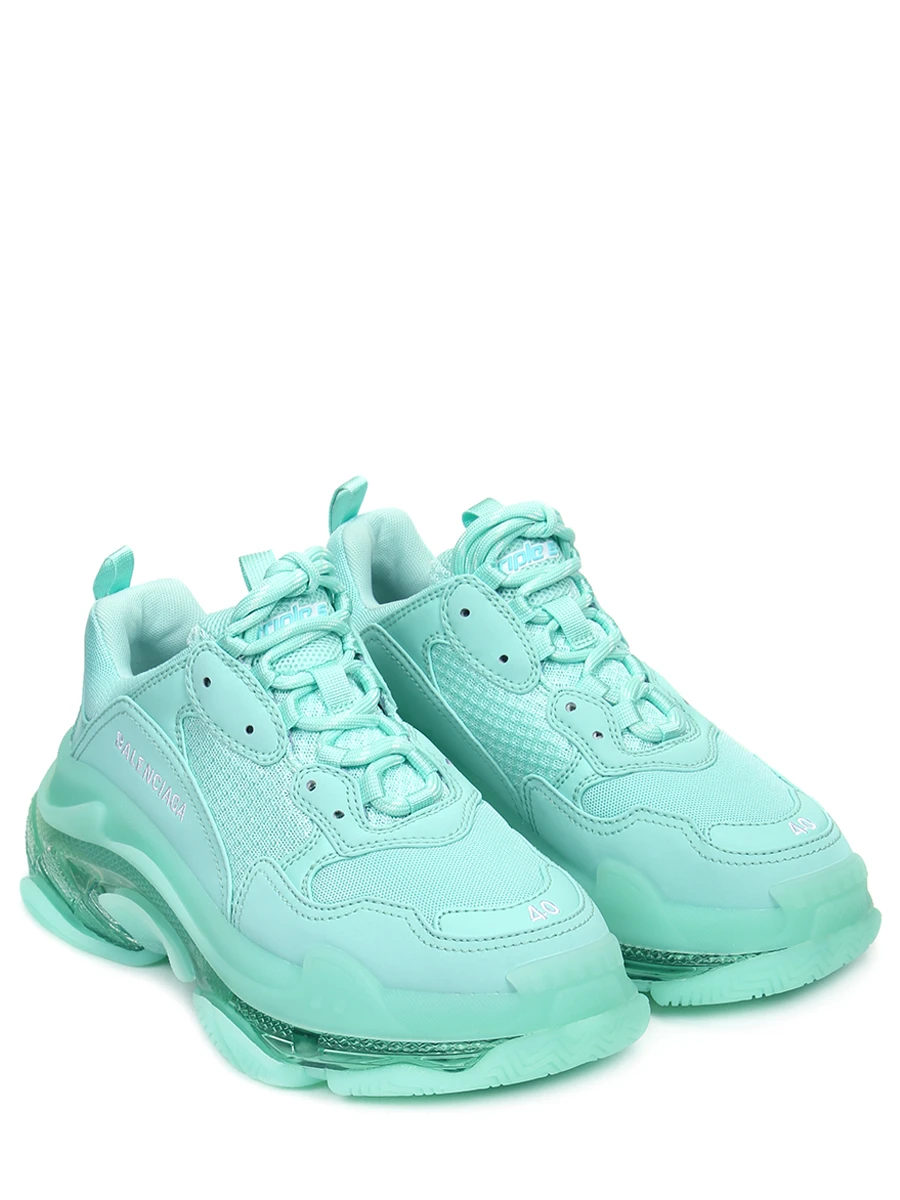 Кроссовки комбинированные Triple S BALENCIAGA 544351-W2GA1-4500 Мятный  Фото 2