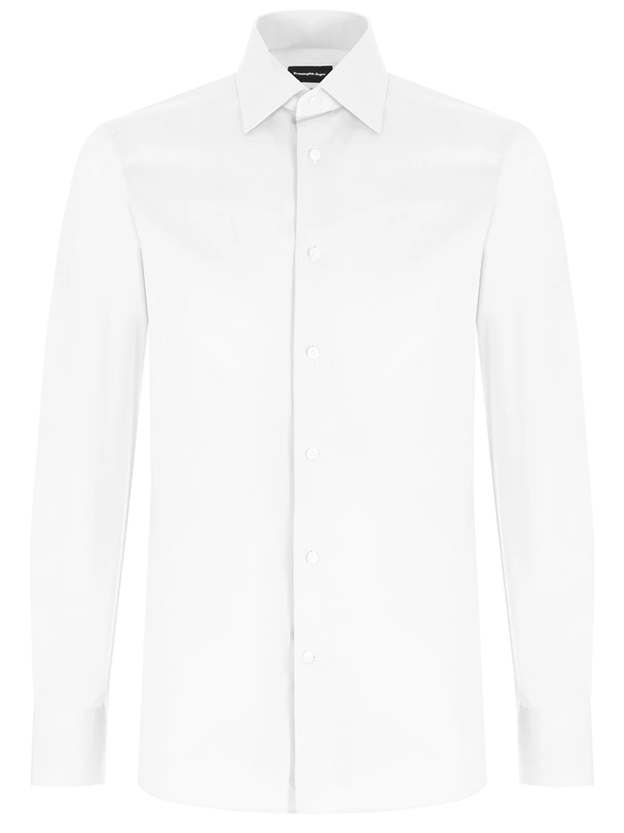 Рубашка Regular Fit хлопковая ERMENEGILDO ZEGNA 301222-9MS0PA, размер 64, цвет белый - фото 1