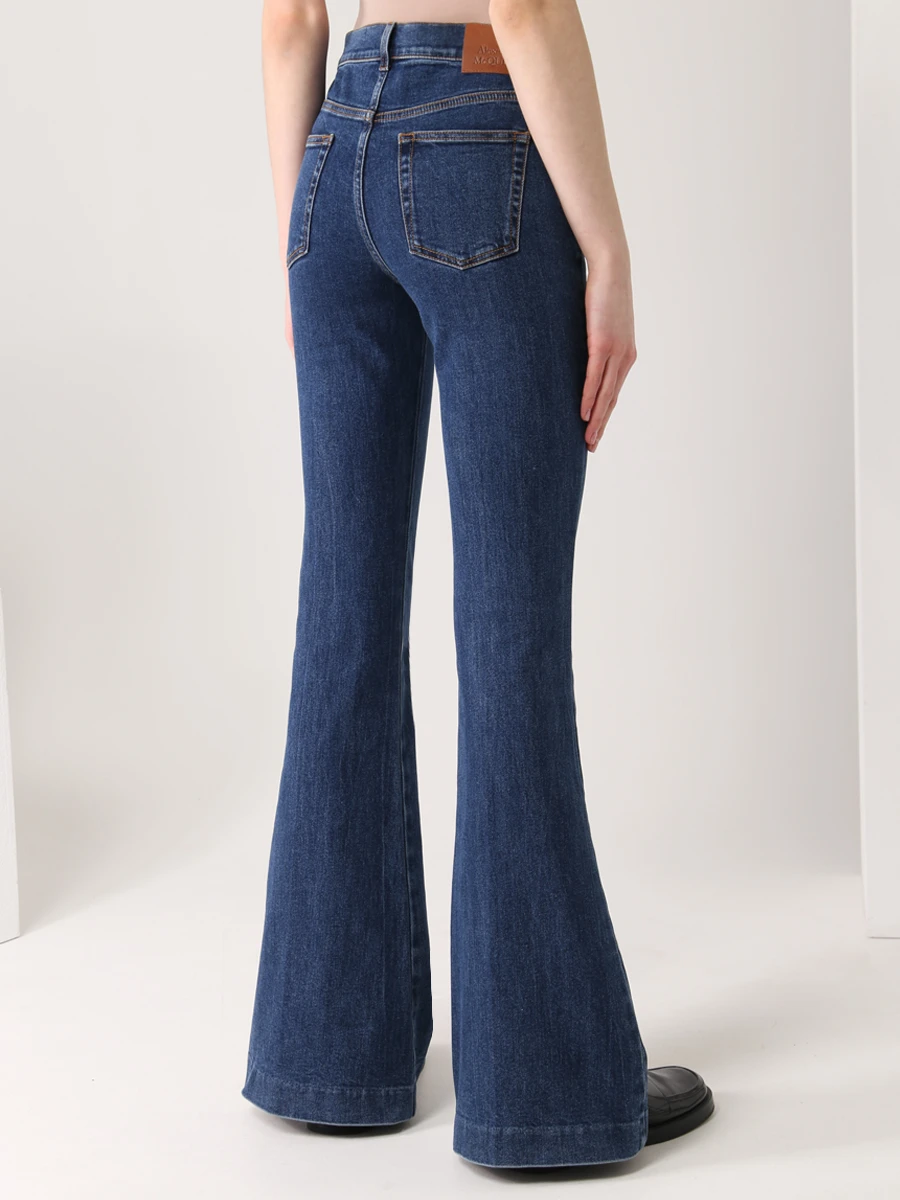 Джинсы-клеш хлопковые ALEXANDER MCQUEEN 687448QMABQ/4118 Деним  Фото 3