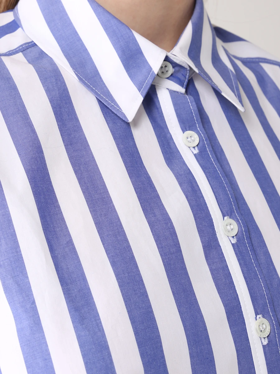 

Платье хлопковое в полоску, Голубой, R2211N570SSH 498