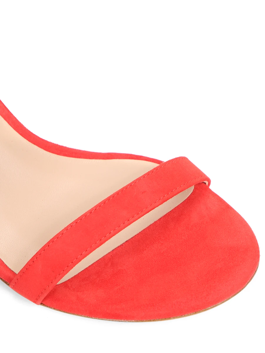 Босоножки замшевые Nunakedstraight STUART WEITZMAN S2244// Красный  Фото 5