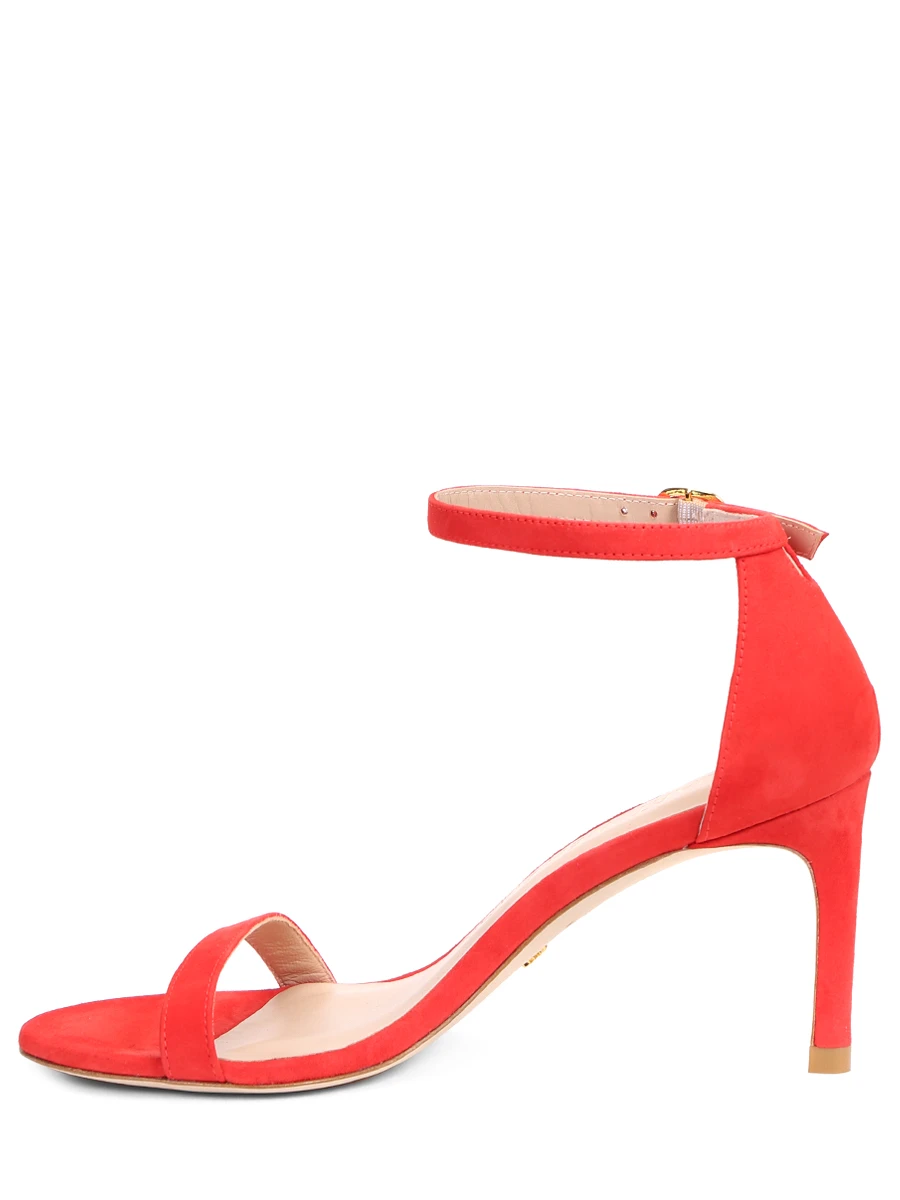 Босоножки замшевые Nunakedstraight STUART WEITZMAN S2244// Красный  Фото 3