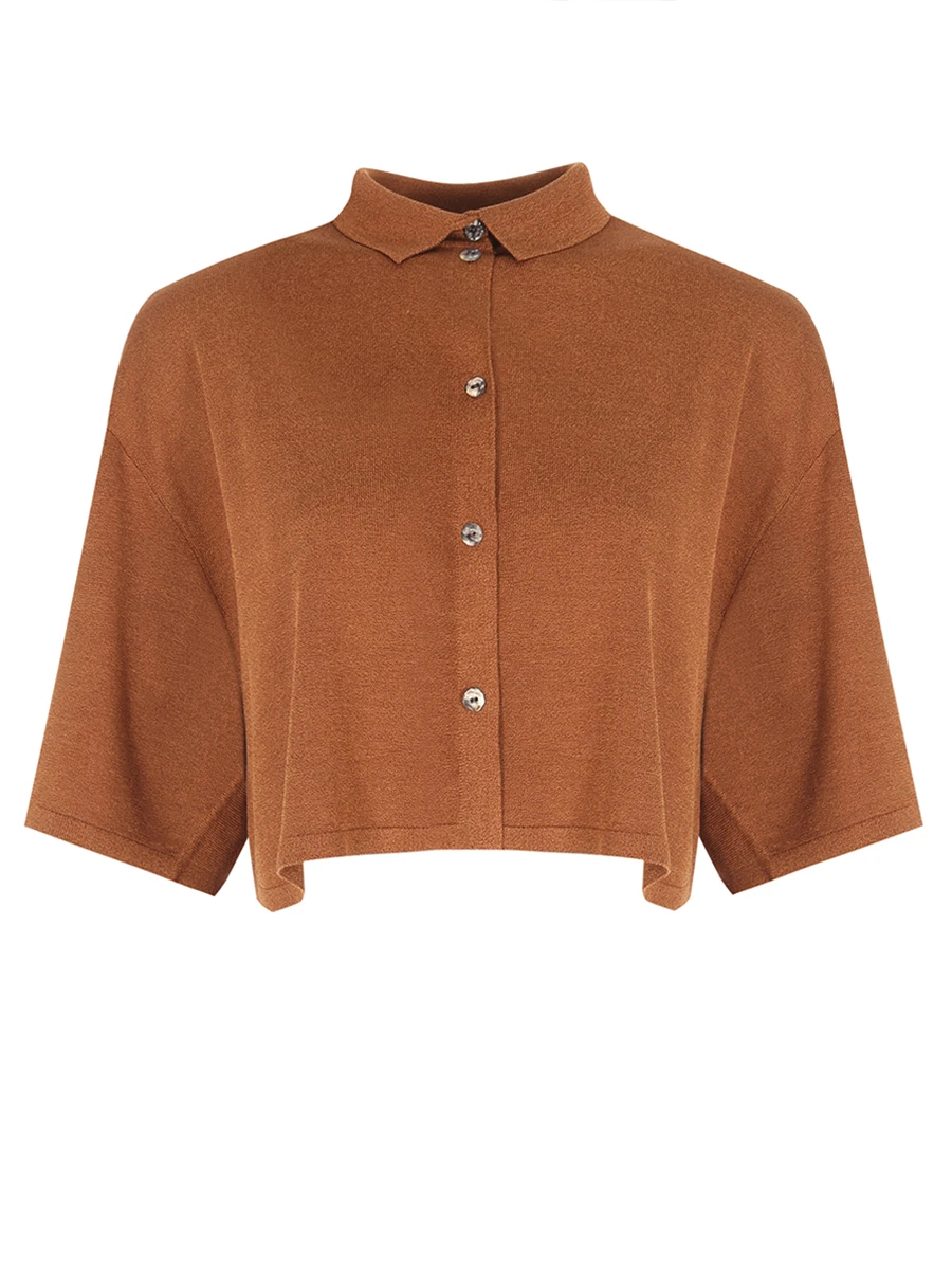 Блуза шелковая FREE AGE S22.CR023.6070.103, размер 40, цвет коричневый - фото 1