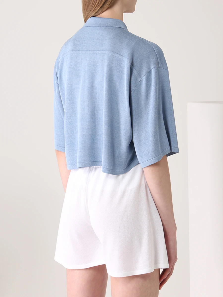 Блуза шелковая FREE AGE S22.CR023.6070.400, размер 44, цвет голубой - фото 3