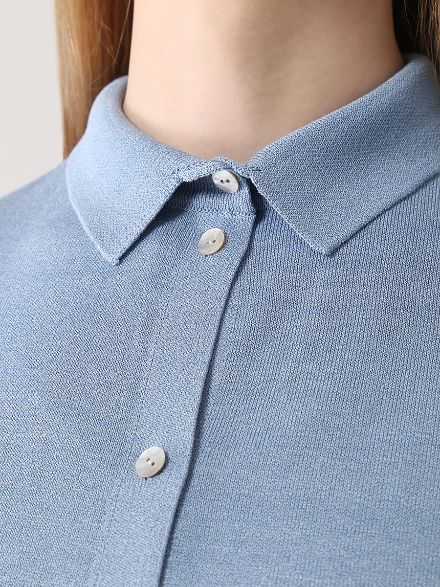 Блуза шелковая FREE AGE S22.CR023.6070.400, размер 44, цвет голубой - фото 5