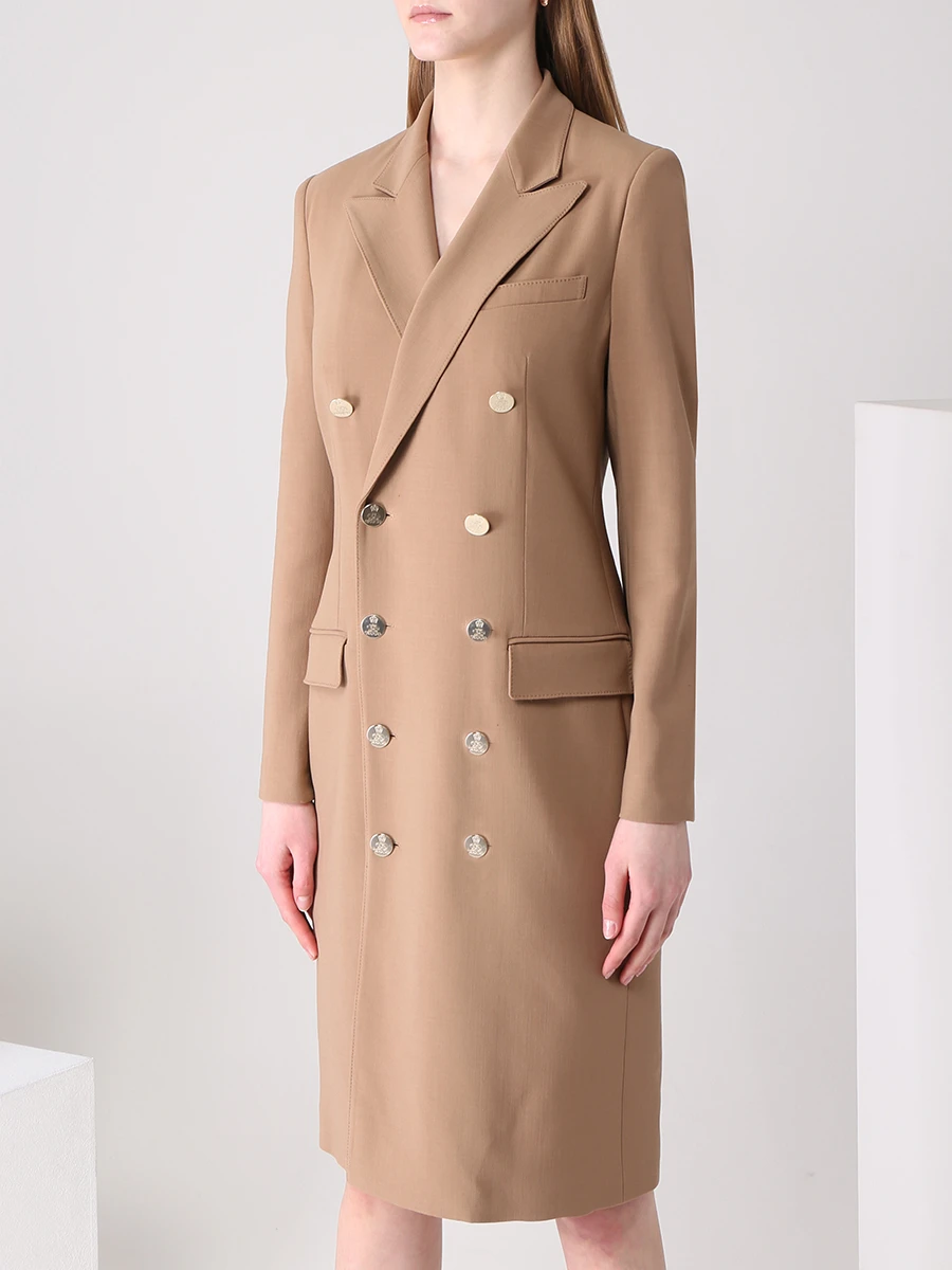 Платье двубортное RALPH LAUREN 290864969001 Бежевый  Фото 4