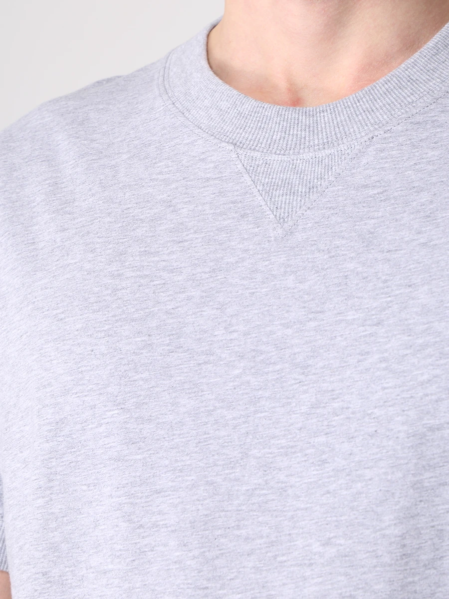 Футболка хлопковая BRUNELLO CUCINELLI M0T613400 9300 Серый  Фото 5