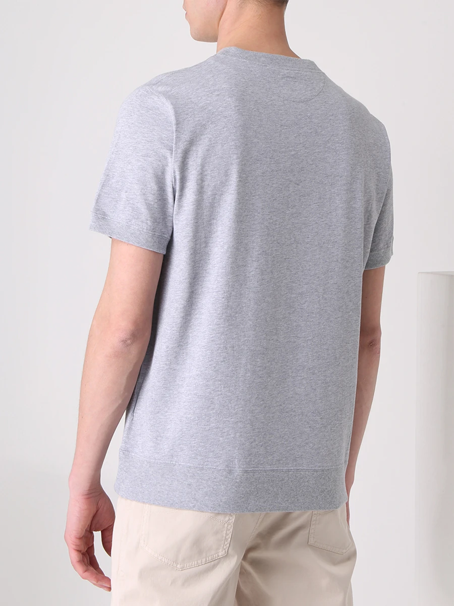 Футболка хлопковая BRUNELLO CUCINELLI M0T613400 9300 Серый  Фото 3